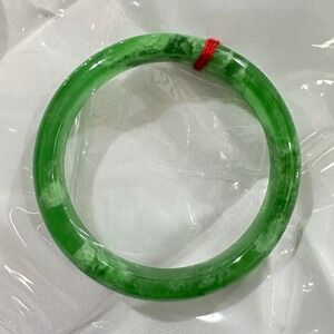 Natural Green Jade Bangle Bracelet 56.6mm Inner Diameter-L03